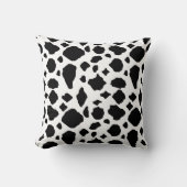 Cow Print Pattern Black and White クッション (正面)