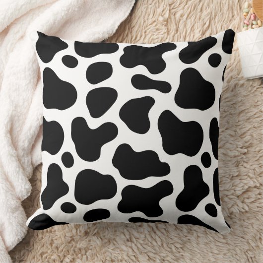 Cow print pillow, rustic pillow, square-shaped  クッション (ブランケット)