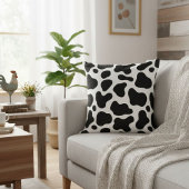 Cow print pillow, rustic pillow, square-shaped  クッション