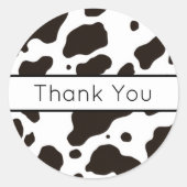 Cow Print Thank You Sticker ラウンドシール (正面)
