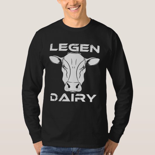 Cow Pun Legen Dairy Farm Animal Tシャツ (正面)
