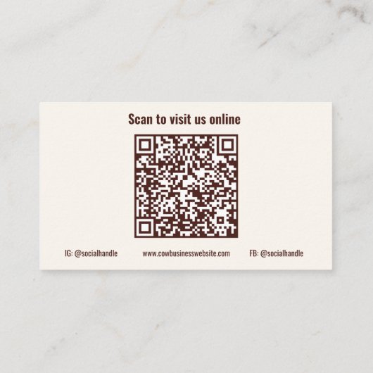Cow QR Code Business Cards 名刺 (裏面)
