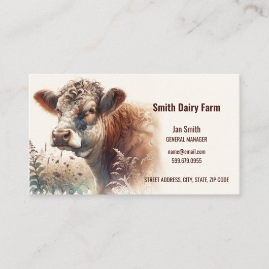 Cow QR Code Business Cards 名刺 (正面)