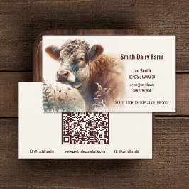 Cow QR Code Business Cards 名刺