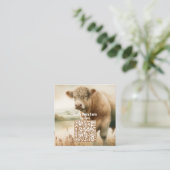 Cow QR Code Square Business Cards スクエア名刺 (スタンド正面)