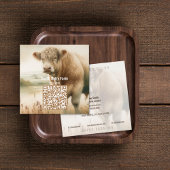 Cow QR Code Square Business Cards スクエア名刺