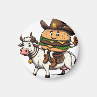 Cow Riding Hamburger マグネット
