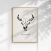 Cow Skull Long Live Cowboys Western Wild West Wall ポスター