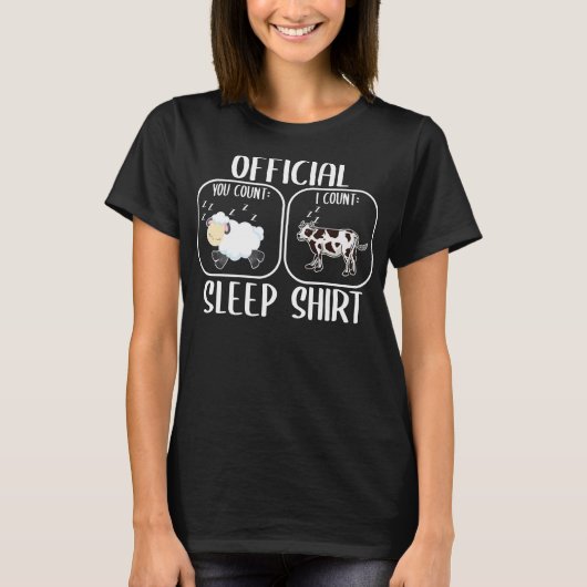 Cow sleep shirt counting sheep tシャツ (正面)
