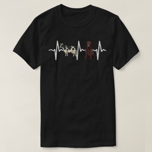 Cow Spotted Chesapeake Bay Retriever Heartbeat Dog Tシャツ (デザイン正面)