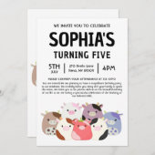 Cow Squishmallow Birthday Party 招待状 (正面/裏面)