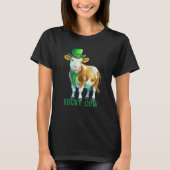 Cow St Patrick Leprechaun Shamrock Irish Dairy Luc Tシャツ (正面)