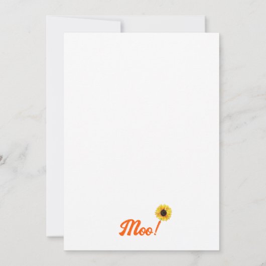 Cow Sunflower Funny Birthday (裏面)