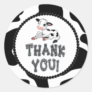 Cow Thank Youスタンプ ラウンドシール
