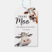 Cow Theme | バースデーパーティーの御礼 ギフトタグ (正面)