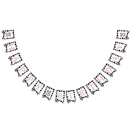 Cow Theme First Birthday バンティングフラッグ (全)