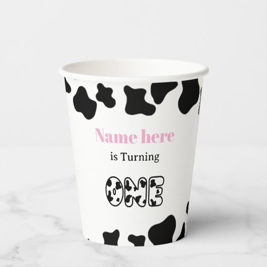 Cow Theme First Birthday 紙コップ (裏面)