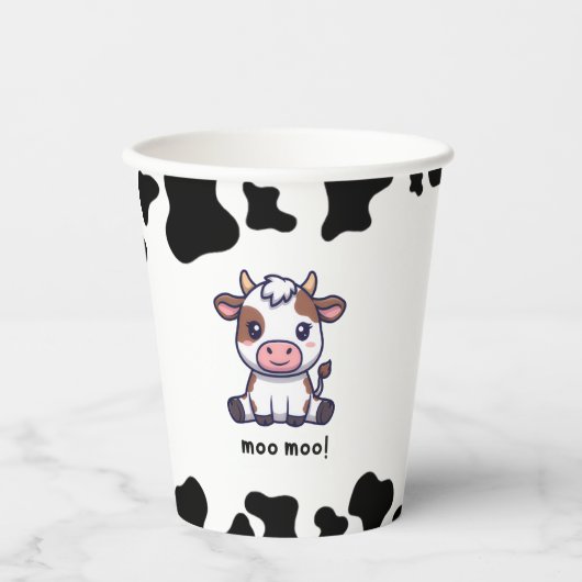 Cow Theme First Birthday 紙コップ (正面)