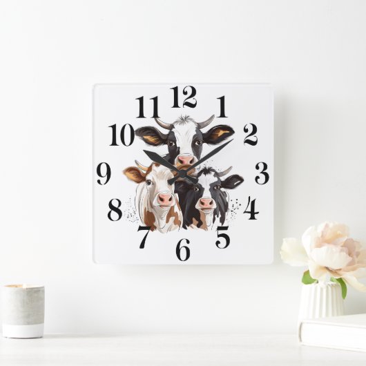 Cow Wall Clock スクエア壁時計 (ホーム)