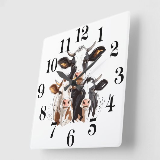 Cow Wall Clock スクエア壁時計 (傾斜)