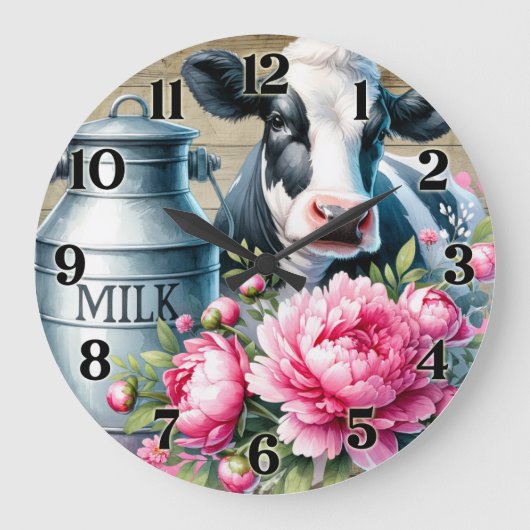Cow Wall Clock ラージ壁時計 (正面)