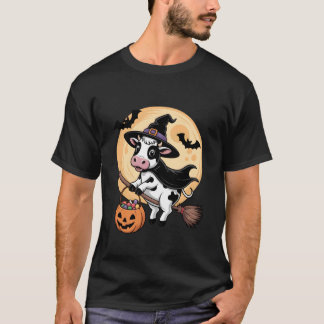 Cow Witch Hat Pumpkin Halloween Costume Men Women  Tシャツ