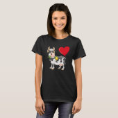 Cow With Heart Balloon Valentines Day Love Boys Tシャツ (正面フル)