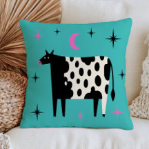 Cow with Stars& Moon Blue Turquoise