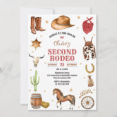 Cowbow Second Rodeo Wild West 2nd Birthday 招待状 (正面)