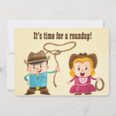 Cowboyパーソナライズされたと女性のカーボーイBBQ Roundup 招待状 (正面)