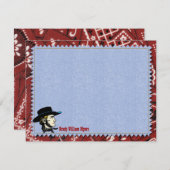 Cowboyフラパーソナライズされたットノートカード 招待状 (正面/裏面)