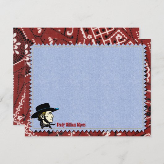 Cowboyフラパーソナライズされたットノートカード 招待状 (正面/裏面)