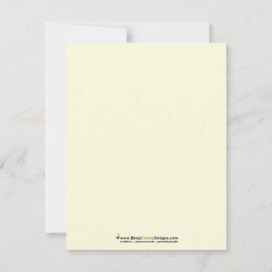 Cowboyブーカスタムツのフラットノートカード(黄色) 招待状 (裏面)