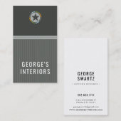 COWBOYローンモダンスターのエンブレムロゴ灰色の銀 名刺 (正面/裏面)