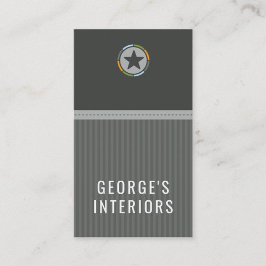 COWBOYローンモダンスターのエンブレムロゴ灰色の銀 名刺 (正面)