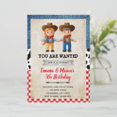 Cowboy女性のカーボーイ共同誕生日パーティーの招待 招待状 (スタンド正面)