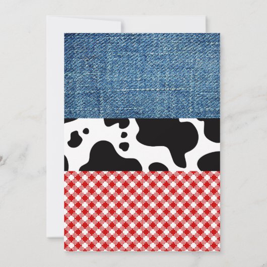 Cowboy女性のカーボーイ共同誕生日パーティーの招待 招待状 (裏面)