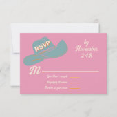 Cowboy はっきりした Western Hatのrsvp応答カード 招待状 (正面)