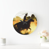 Cowboy 1の壁の時計と数字のオプション ラージ壁時計 (ホーム)