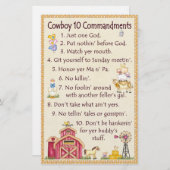 Cowboy 10戒め-ファームおもしろい 便箋 (正面/裏面)
