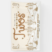 Cowboy 2nd Birthday Party Terri-Boot Twos Western 横断幕 (縦)