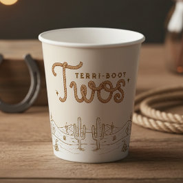 Cowboy 2nd Birthday Party Terri-Boot Twos Western 紙コップ