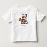 Cowboy 2nd Birthday Toddler tシャツ<br><div class="desc">この西洋風の2回目の誕生日のデザインで、ロープ文字に「読I'm  2」という馬と牛を持つカウボーイを愛してくれる。カスタマイズ背景色！</div>