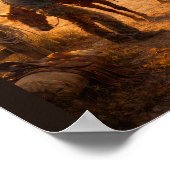 Cowboy adjusting saddle at sunrise ポスター (角)