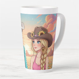 cowboy and cowgirl anime style カフェラテマグ