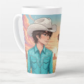 cowboy and cowgirl anime style カフェラテマグ (左アングル)