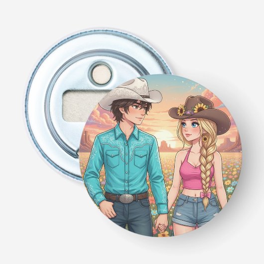 cowboy and cowgirl anime style 栓抜き (正面)