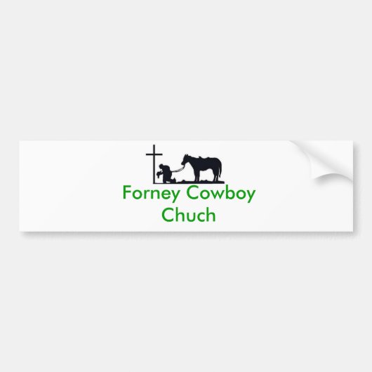 cowboy_and_cross、Chuch Forneyのカウボーイ バンパーステッカー (正面)
