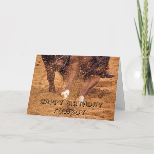 Cowboy and Horse Birthday Card カード (正面)