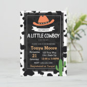 Cowboy Baby Shawer招待状（オレンジ） 招待状 (スタンド正面)